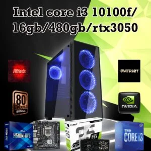 INTEL CORE I3-10100F 16GB DDR4 RTX 3050 16GB