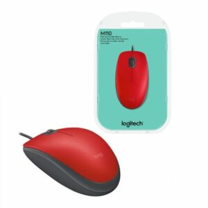 Mouse Logitech M110 silent óptico usb rojo